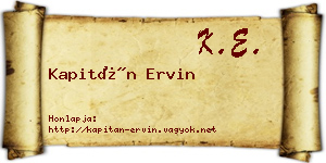Kapitán Ervin névjegykártya